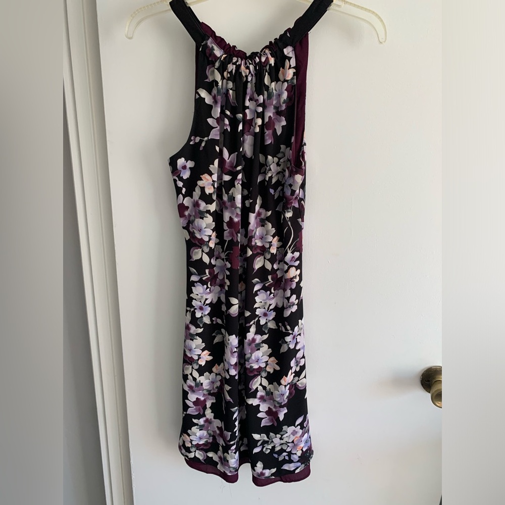 White House Black Market Burgundy and Black Dress